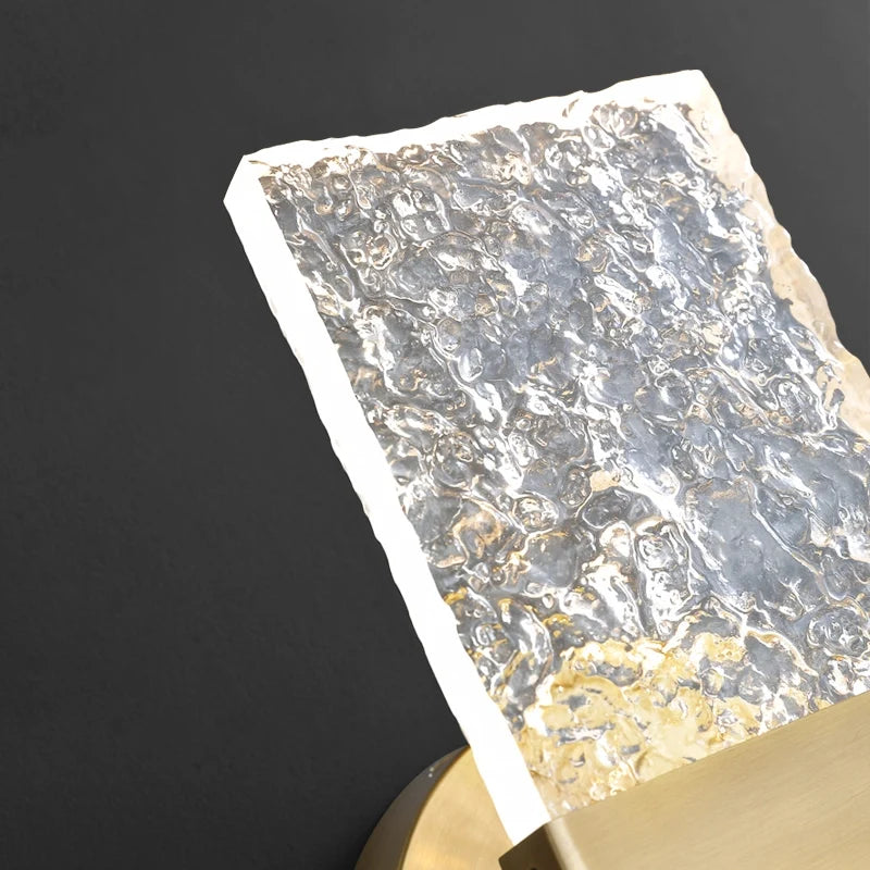 Oslo Water-rippled Glass Shade Wall Sconces in Ice Cube Shape - view 5