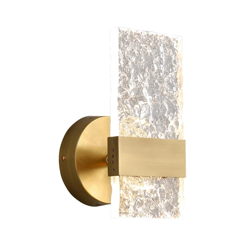 Oslo Water-rippled Glass Shade Wall Sconces in Ice Cube Shape - view 7
