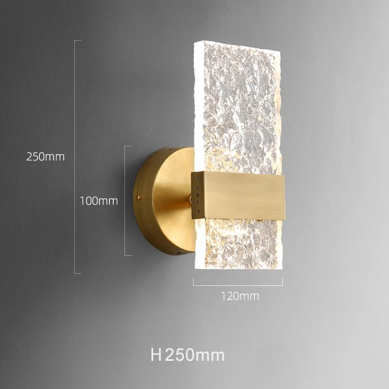 Oslo Water-rippled Glass Shade Wall Sconces in Ice Cube Shape - view 8