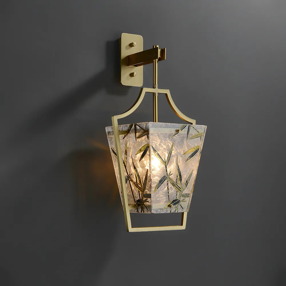 Modern 1-Light Pentagon Lantern Lights Glass Wall Sconces - view 1