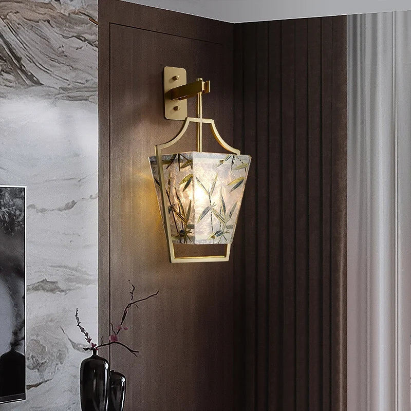 Modern 1-Light Pentagon Lantern Lights Glass Wall Sconces - view 4