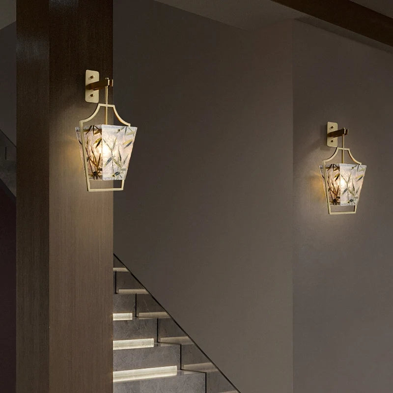 Modern 1-Light Pentagon Lantern Lights Glass Wall Sconces - view 5