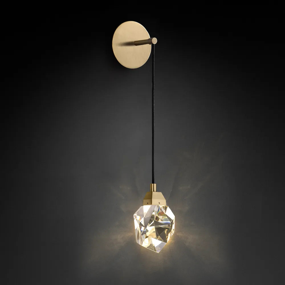 Modern Wall Sconces Lights with Irregular Gem Square Crystal - view 1