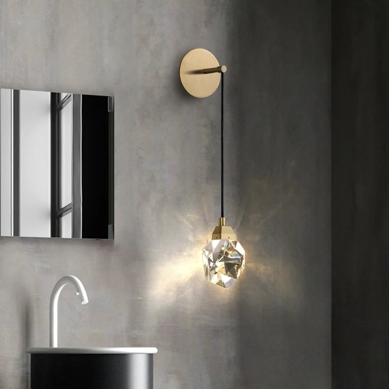 Modern Wall Sconces Lights with Irregular Gem Square Crystal - view 4