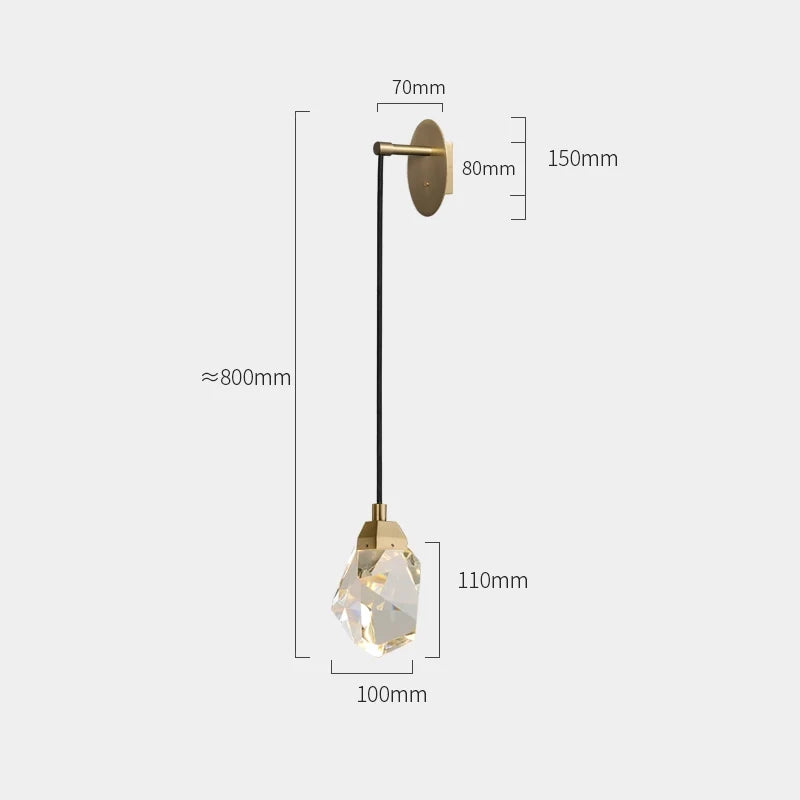 Modern Wall Sconces Lights with Irregular Gem Square Crystal - view 8