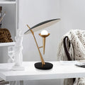 Modern Black & Gold Scalloped Ceramic Shade Table Light - view 1