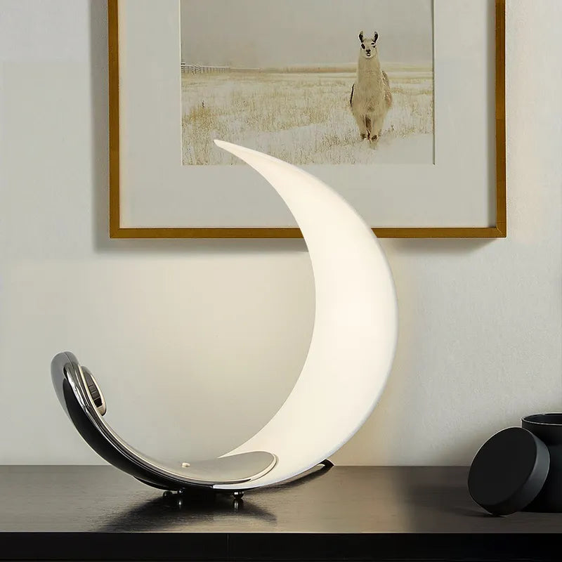 Curl LED Small Table Lamp for Bedroom in Crescent Moon - view 2