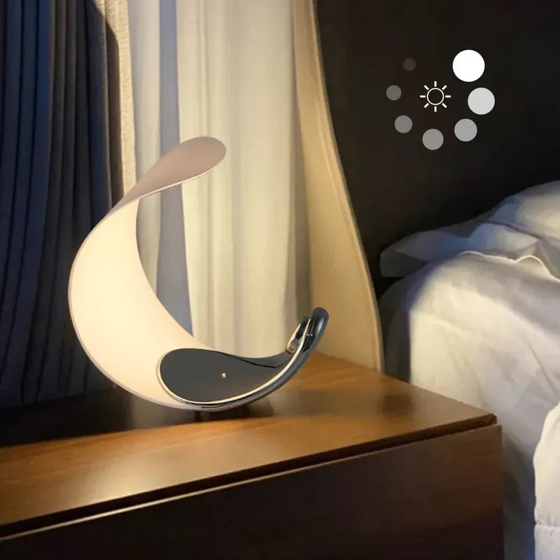Curl LED Small Table Lamp for Bedroom in Crescent Moon - view 3