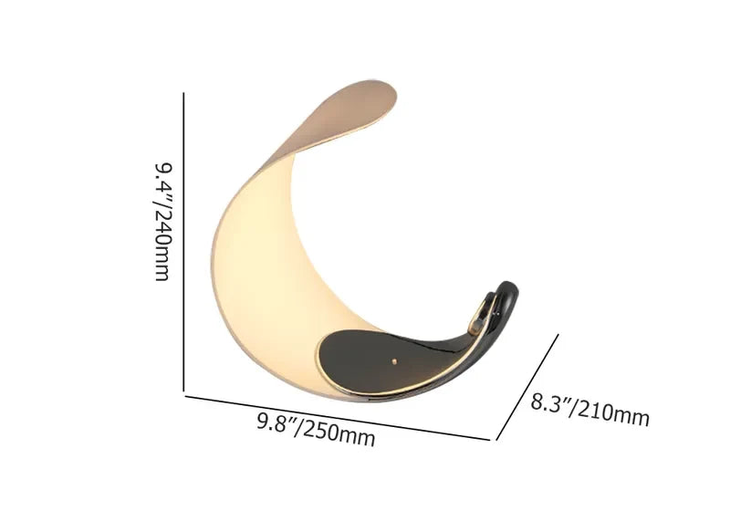 Curl LED Small Table Lamp for Bedroom in Crescent Moon - view 6