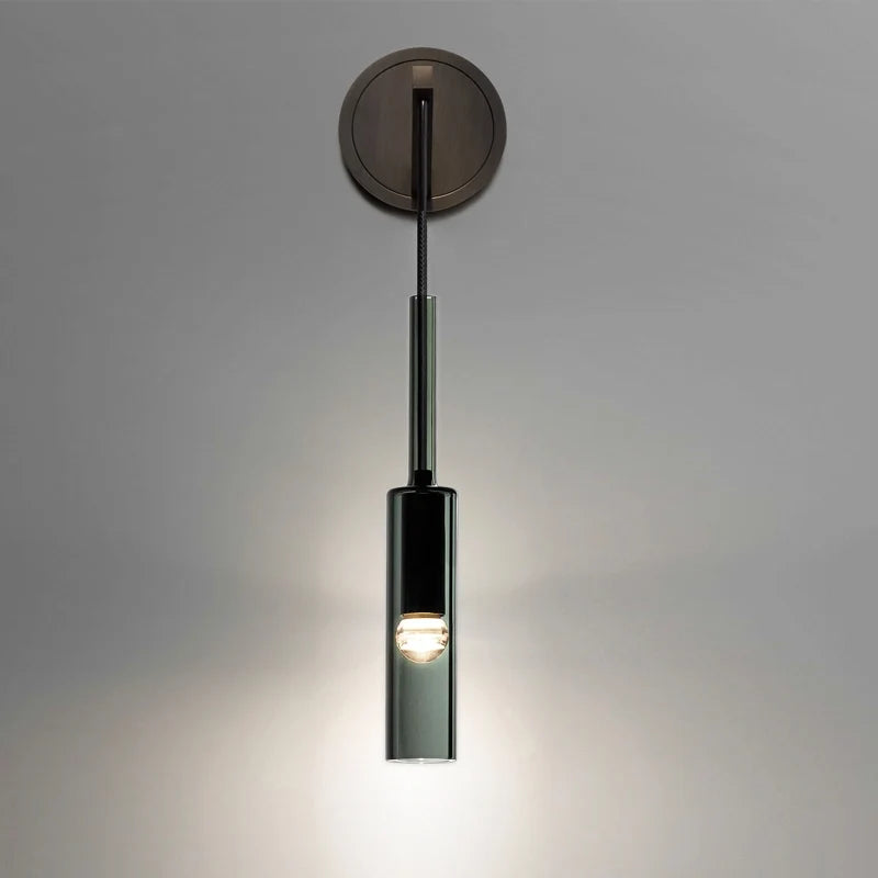 Minimalist Charlot Black Cylinder Glass Wall Sconces - view 4