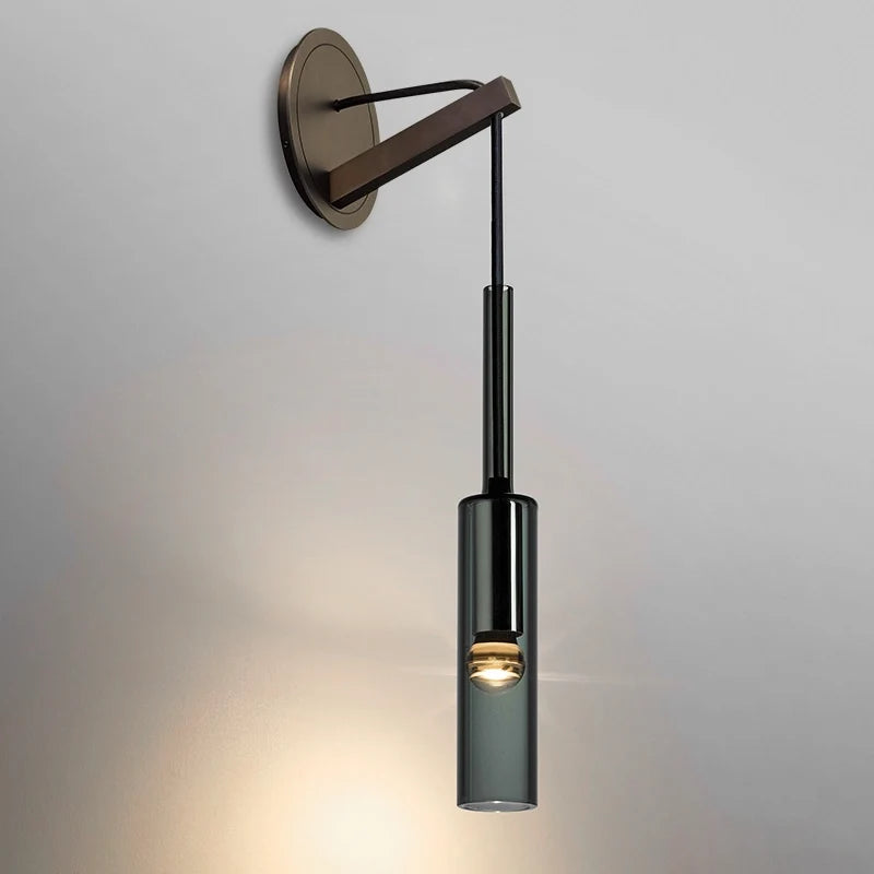 Minimalist Charlot Black Cylinder Glass Wall Sconces - view 5