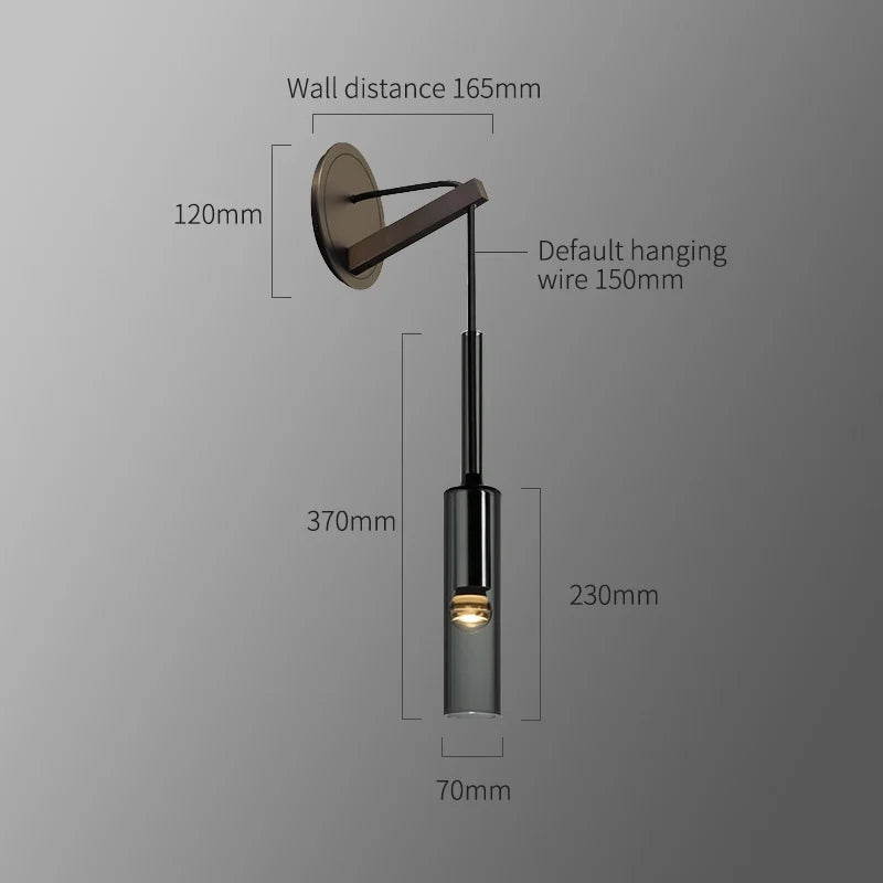 Minimalist Charlot Black Cylinder Glass Wall Sconces - view 9