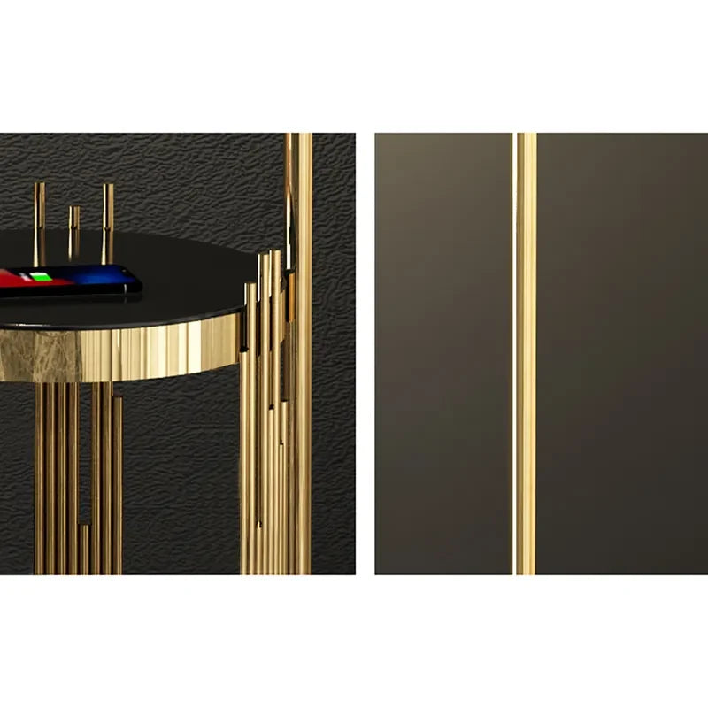 Modern Floor End Table Lamps with Glass Shade & USB Port - view 2