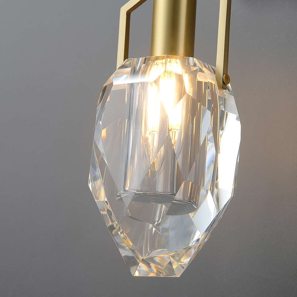 Ellisse Tempo Modern Wall Sconces with Irregular Crystal in Brass - view 6