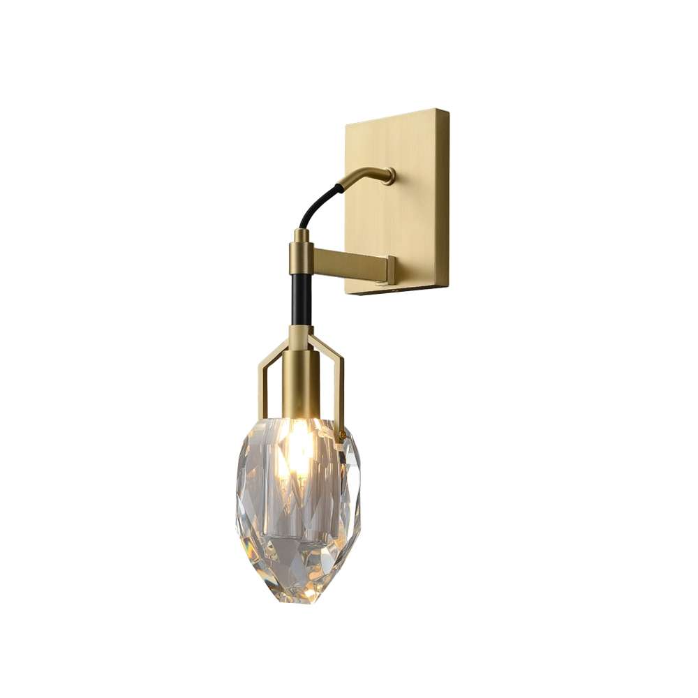 Ellisse Tempo Modern Wall Sconces with Irregular Crystal in Brass - view 8