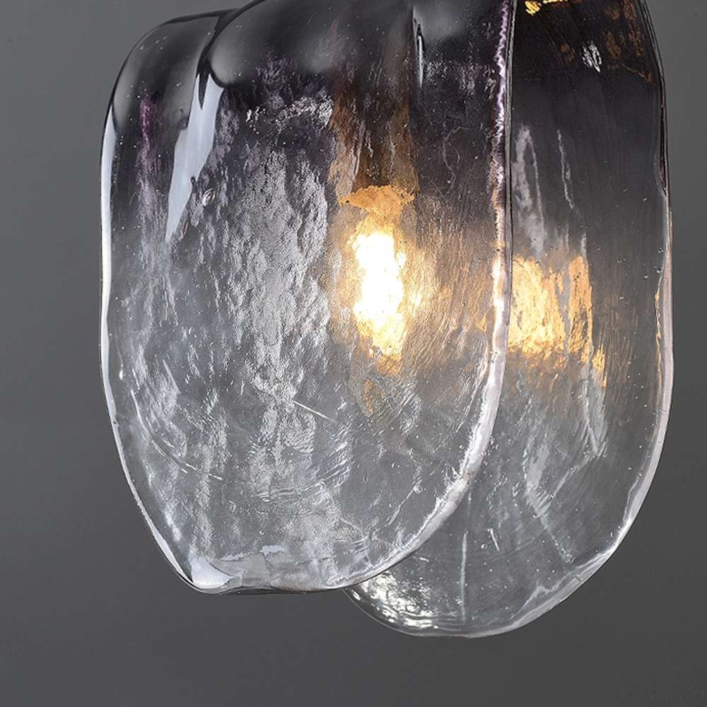 Hang Smoky Gray Glass Wall Sconces for Living Room - view 6