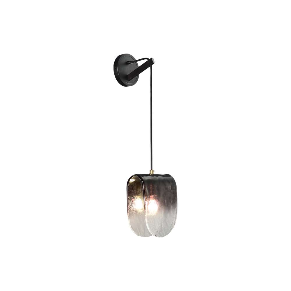 Hang Smoky Gray Glass Wall Sconces for Living Room - view 8