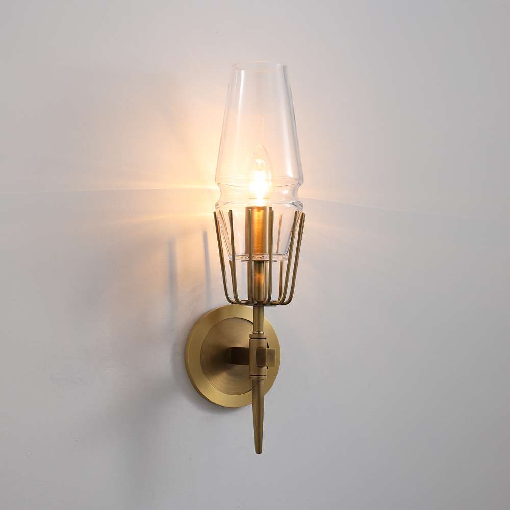 Mid Century Modern Wall Sconces in Brass Arrow Shape - view 1