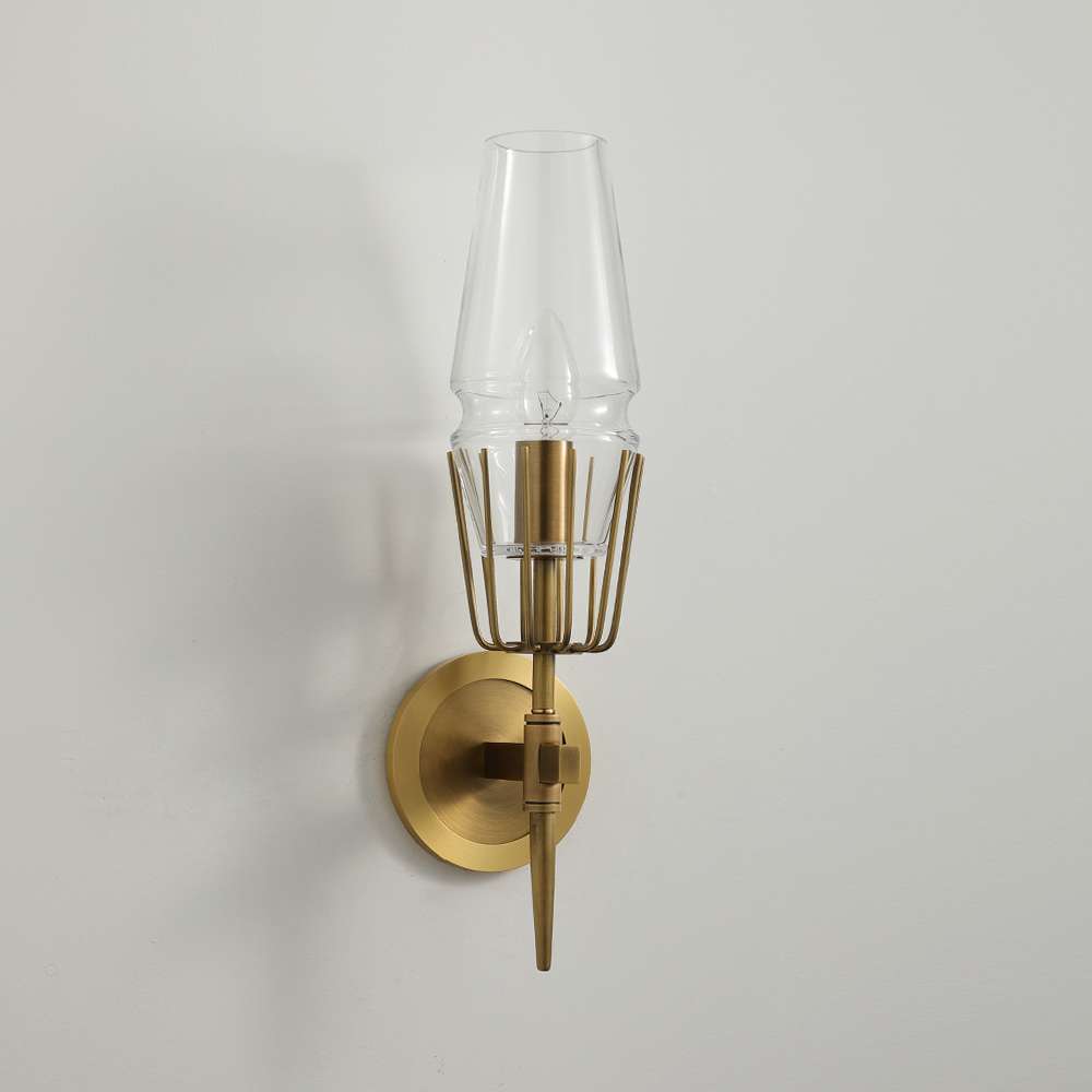 Mid Century Modern Wall Sconces in Brass Arrow Shape - view 2