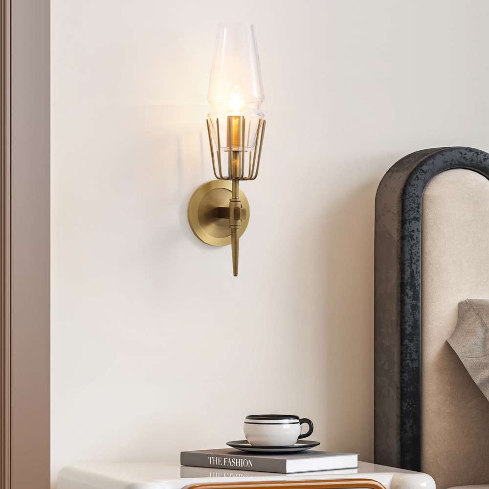 Mid Century Modern Wall Sconces in Brass Arrow Shape - view 3