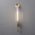 Contemporary Column Fluted Glass Wall Sconces in Brass - view 1
