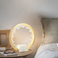 Modern Portal Round Table Lamp with Opal Quartz Base - view 1