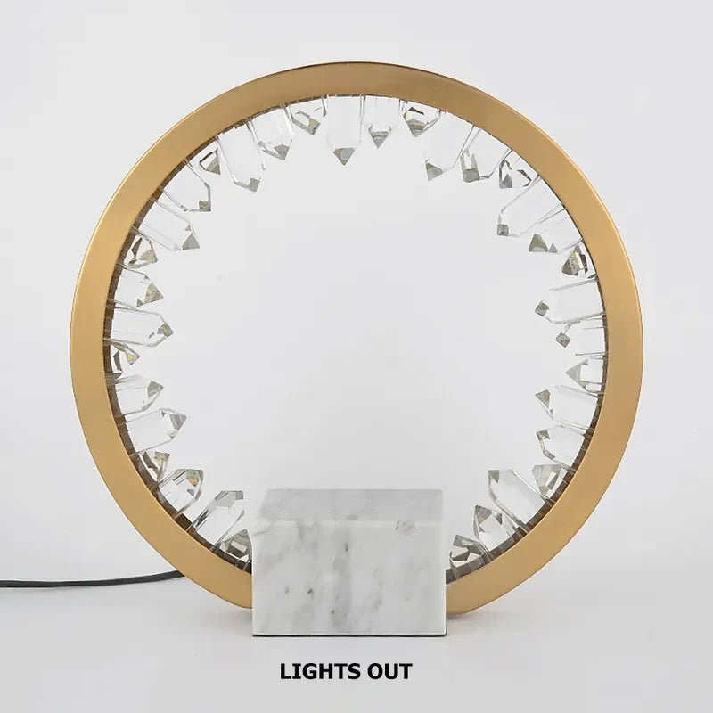 Modern Portal Round Table Lamp with Opal Quartz Base - view 6