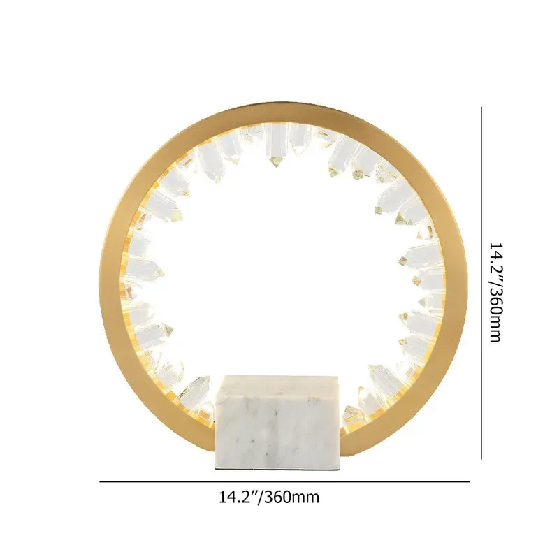 Modern Portal Round Table Lamp with Opal Quartz Base - view 7