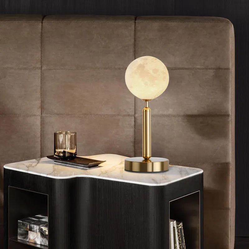 Tr Gold Iron Plating Table Lamp with Globe Glass Shade - view 1