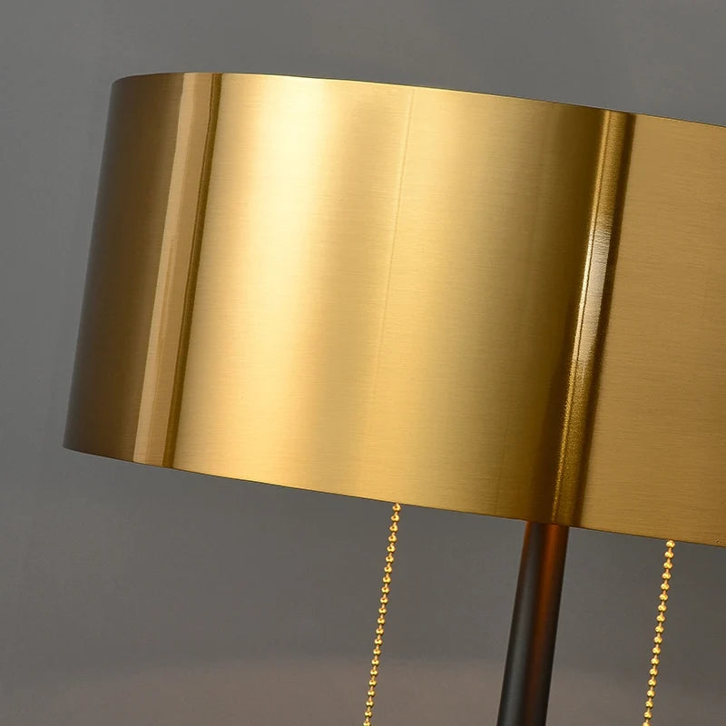 Mid Century Modern Floor Lamp in Burnished Brass with Metal Base - view 6