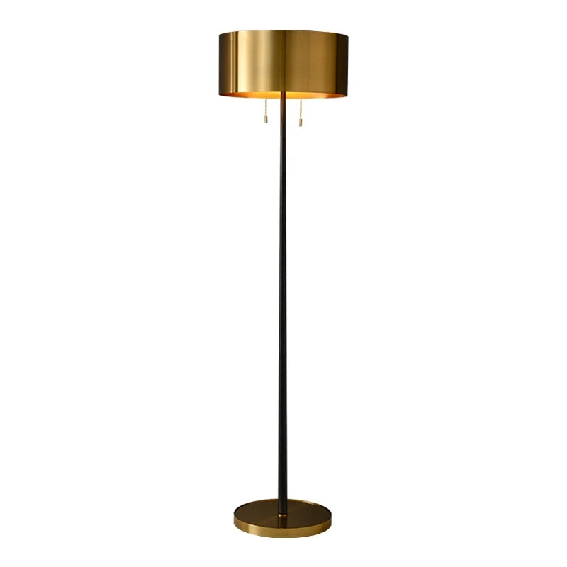 Mid Century Modern Floor Lamp in Burnished Brass with Metal Base - view 7