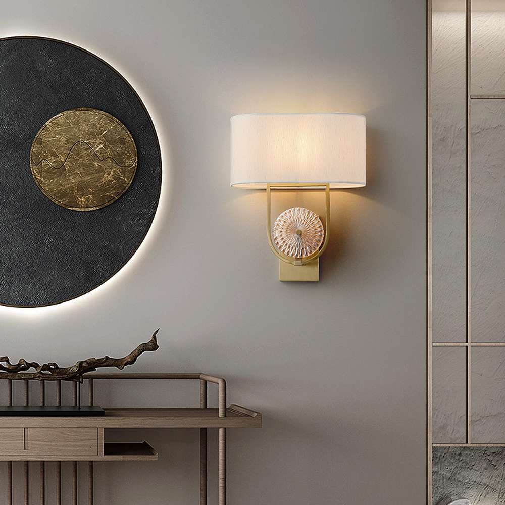 Modern Mariner Wall Light Fixtures with Fabric Shade - view 3