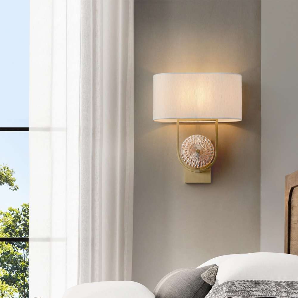 Modern Mariner Wall Light Fixtures with Fabric Shade - view 4