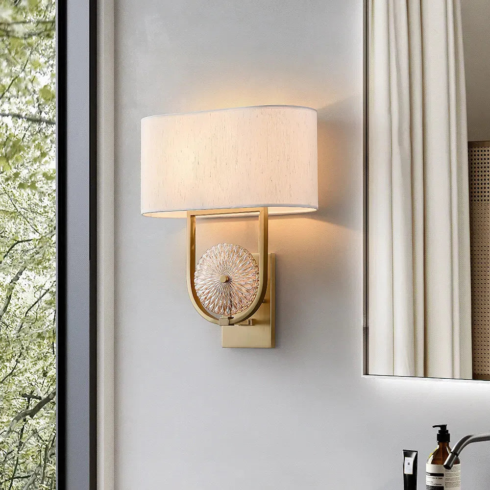 Modern Mariner Wall Light Fixtures with Fabric Shade - view 8