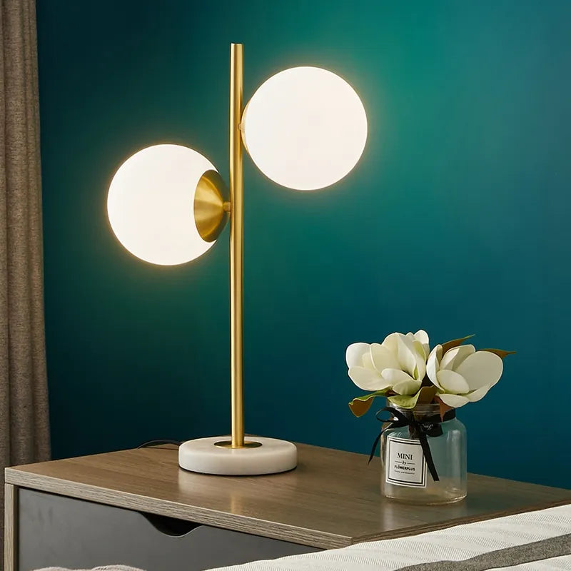 Holloway Glass Shade Globe Double Heads Table Light - view 1
