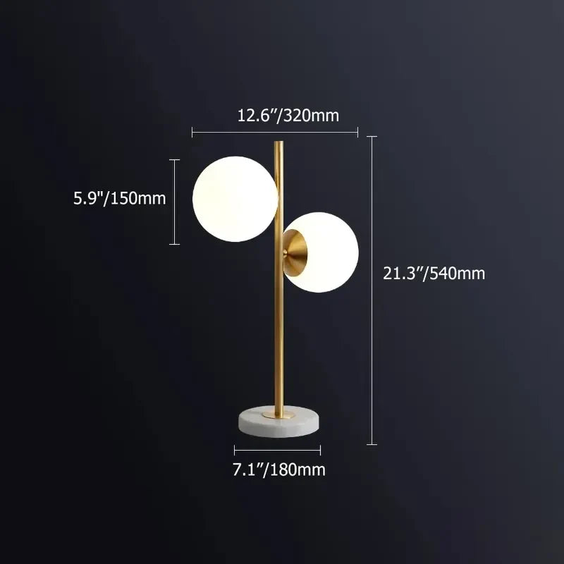 Holloway Glass Shade Globe Double Heads Table Light - view 10