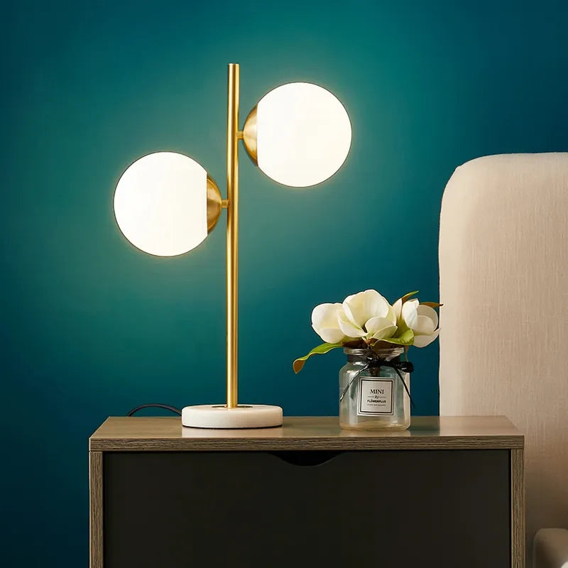Holloway Glass Shade Globe Double Heads Table Light - view 2