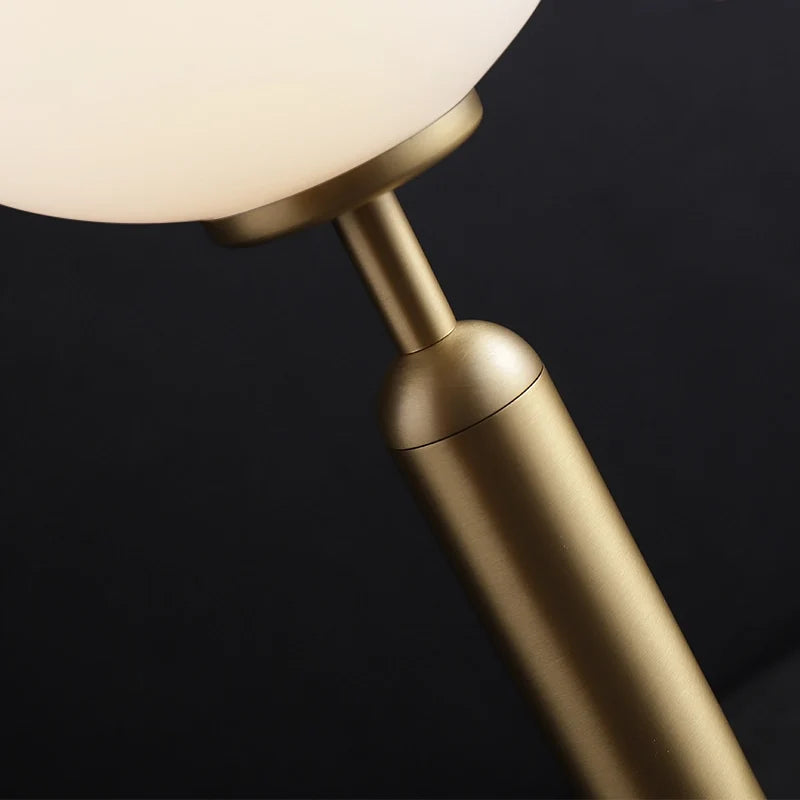 Modern Miira Matte White Glass Globe Table Lamp with Brass Base - view 6