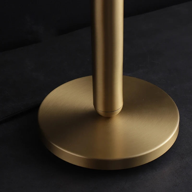 Modern Miira Matte White Glass Globe Table Lamp with Brass Base - view 7