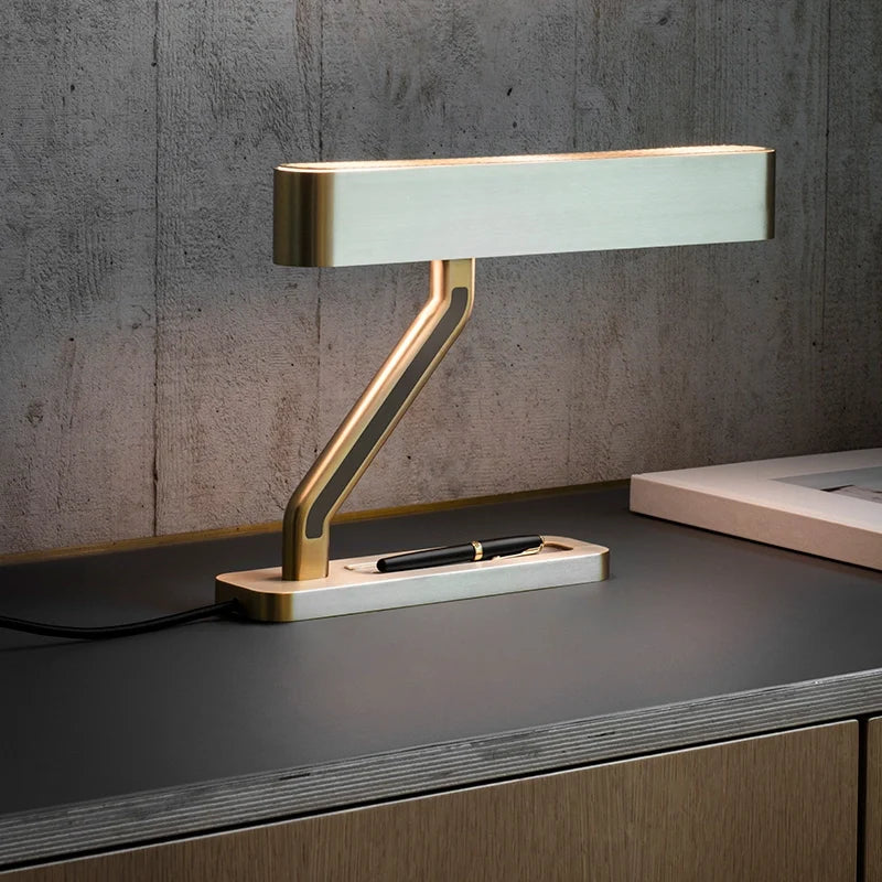 Mid Century Modern Colt Brass Table Lamp for Bedroom - view 5