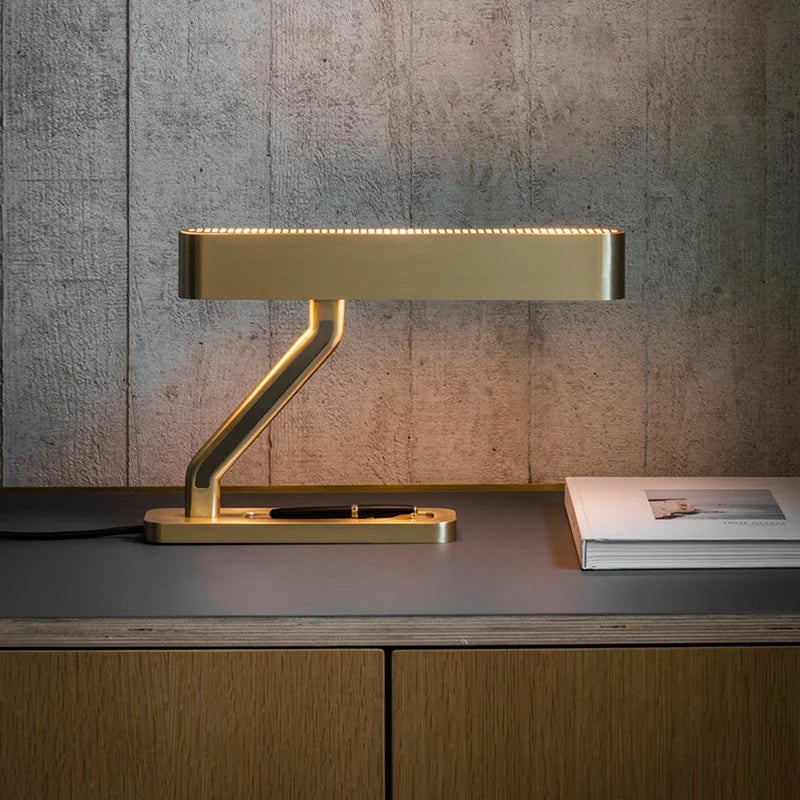 Mid Century Modern Colt Brass Table Lamp for Bedroom - view 6