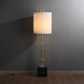 Frederick Crystal & Fabric Shade Brass Floor Lamp with Marble Base - view 1