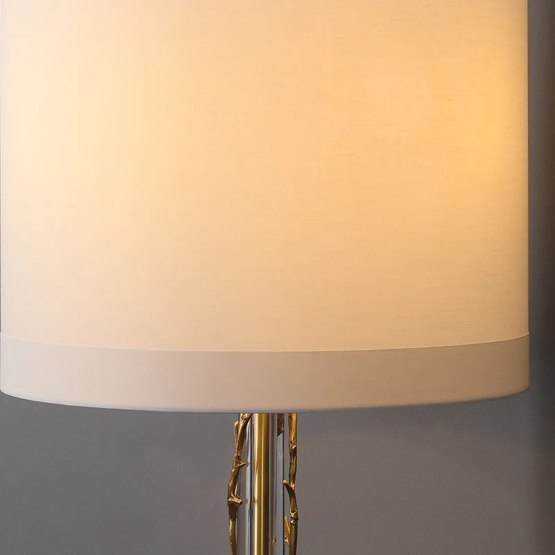Frederick Crystal & Fabric Shade Brass Floor Lamp with Marble Base - view 7