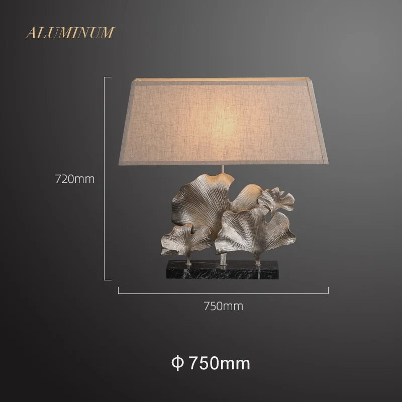 Craft Hand-Carved Marble Table Lamp in Ginkgo Shape - view 11