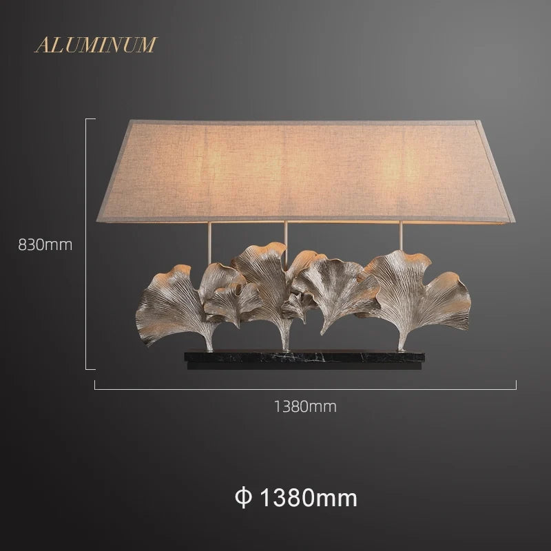 Craft Hand-Carved Marble Table Lamp in Ginkgo Shape - view 13