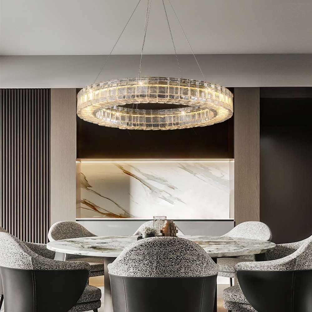 Tessera Ring Round Chrome Modern Crystal Chandelier - view 5