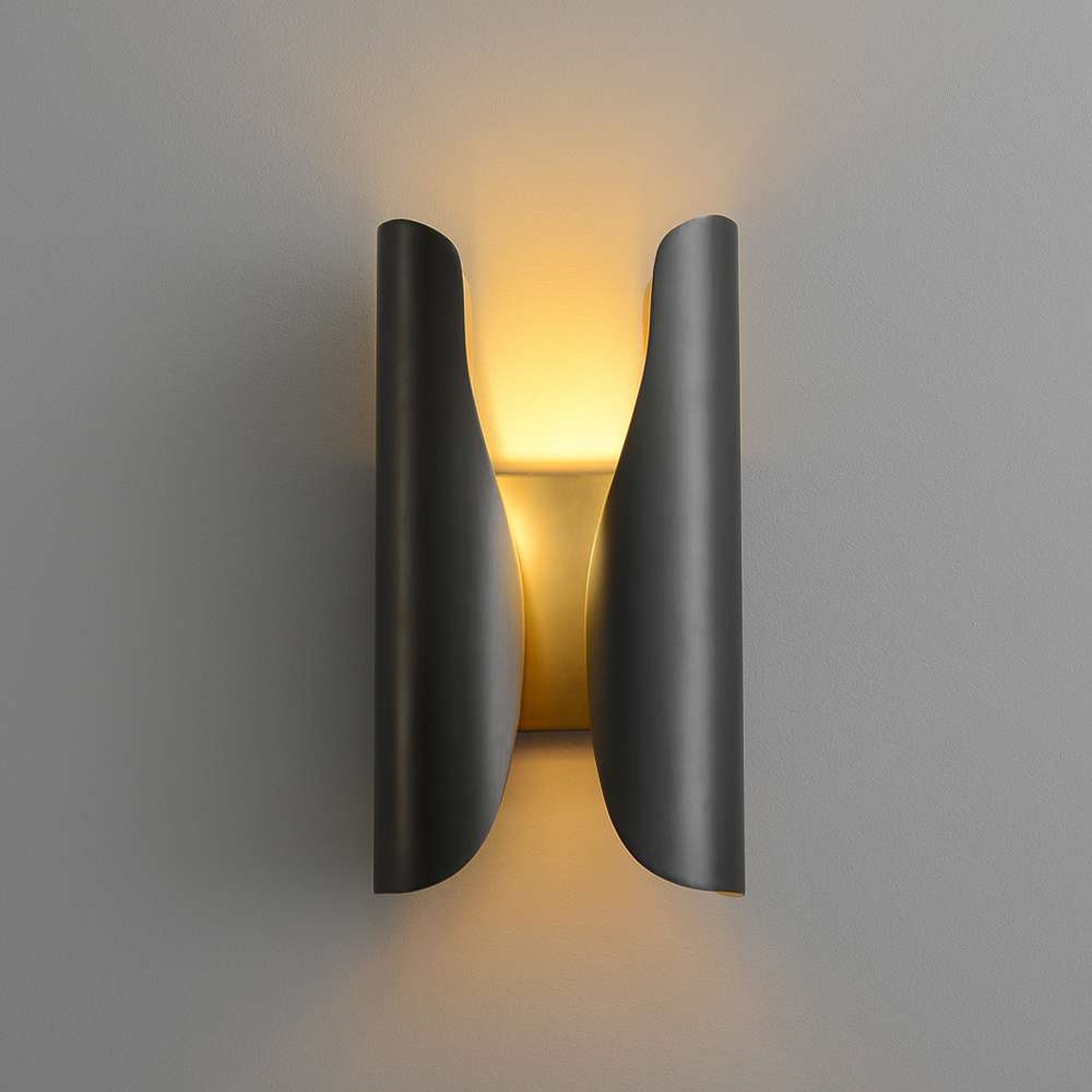 Mid Century Modern Babylon Brass Wall Light Fixtures - view 1