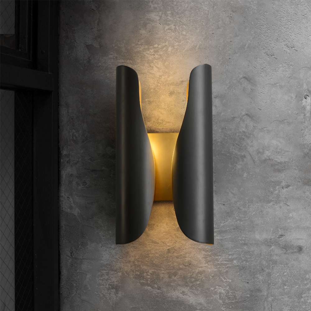 Mid Century Modern Babylon Brass Wall Light Fixtures - view 3