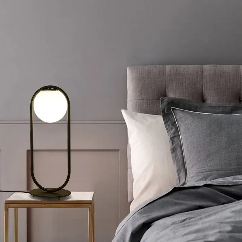 Nordic Minimalist C_Ball Table Lamp with Opal Glass Shade - view 1