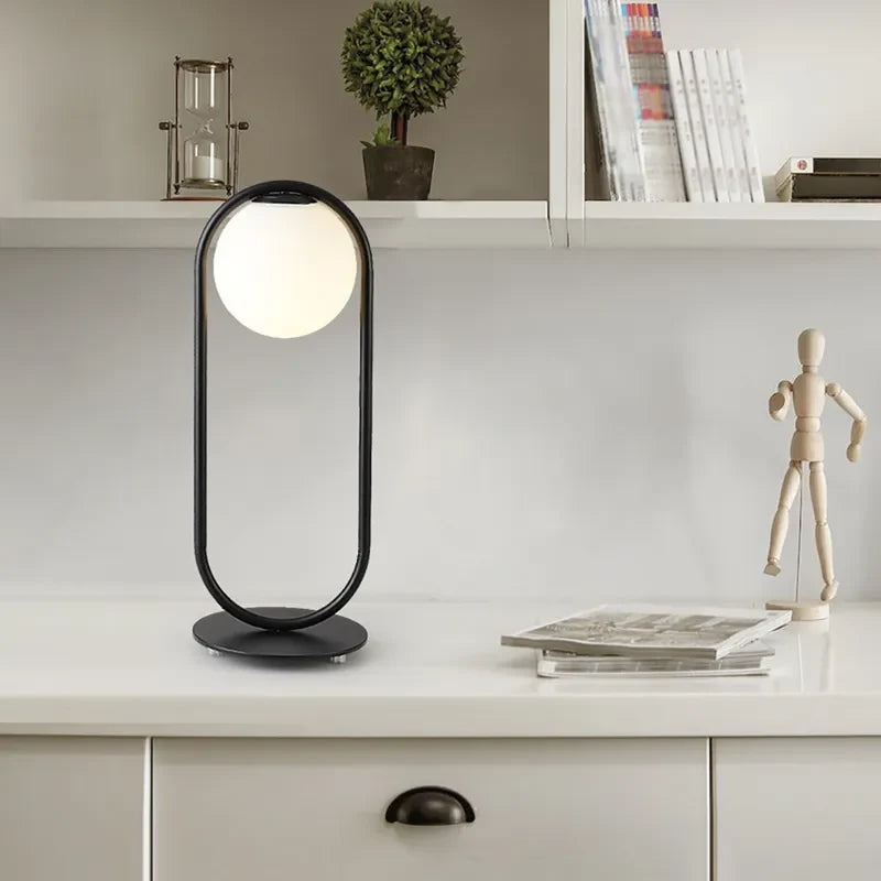 Nordic Minimalist C_Ball Table Lamp with Opal Glass Shade - view 2